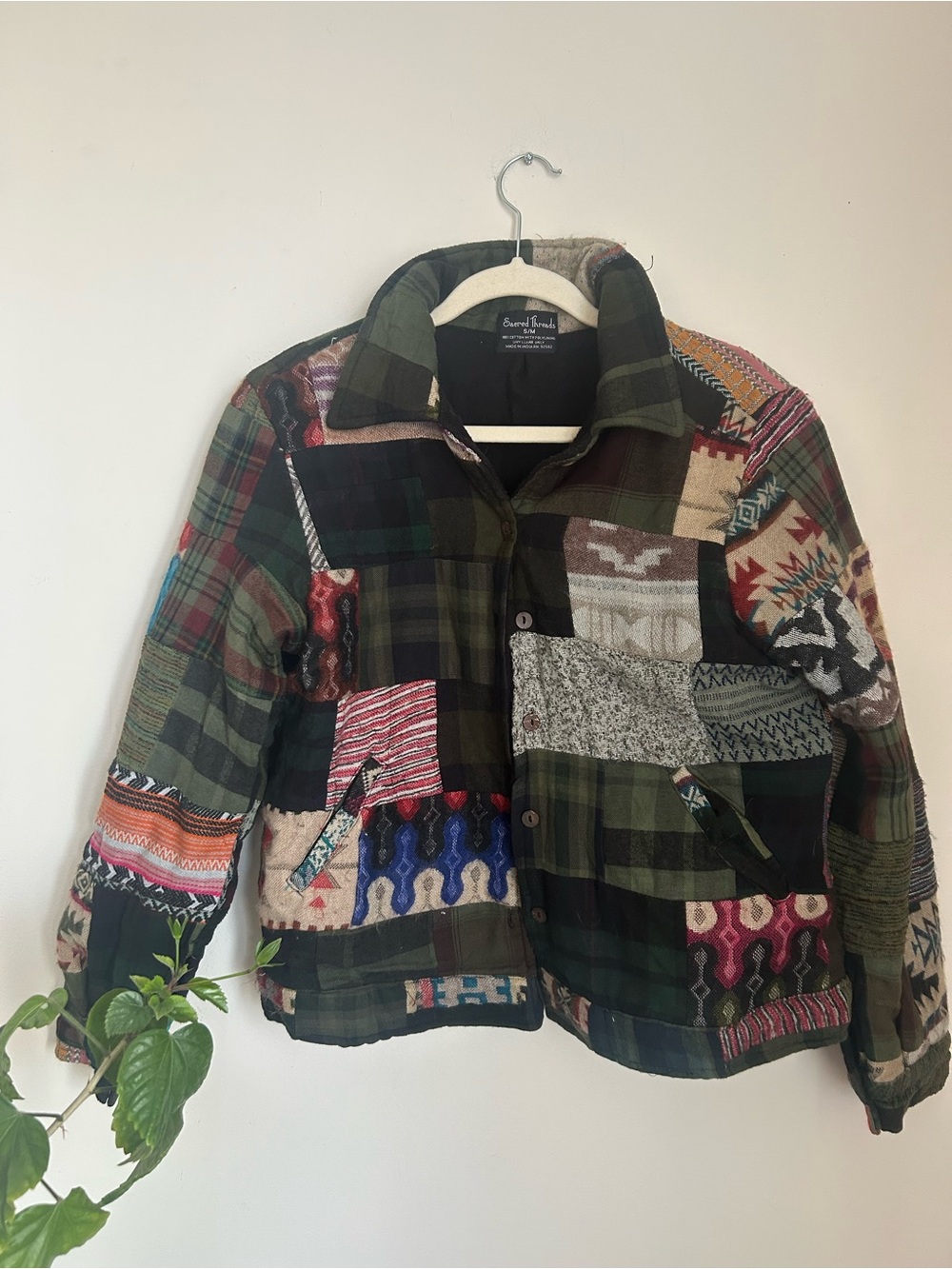 Multi-Colored Patchwork Jacket - Women’s Casual Coat